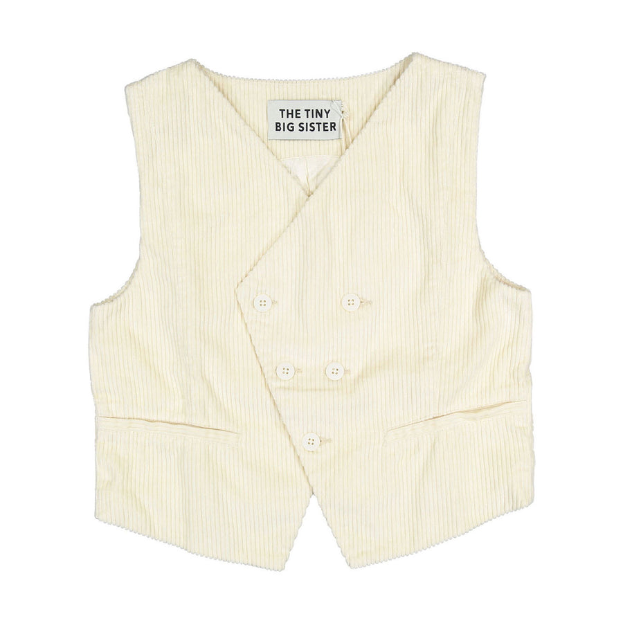 Tiny Cottons Light Cream Corduroy Waistcoat