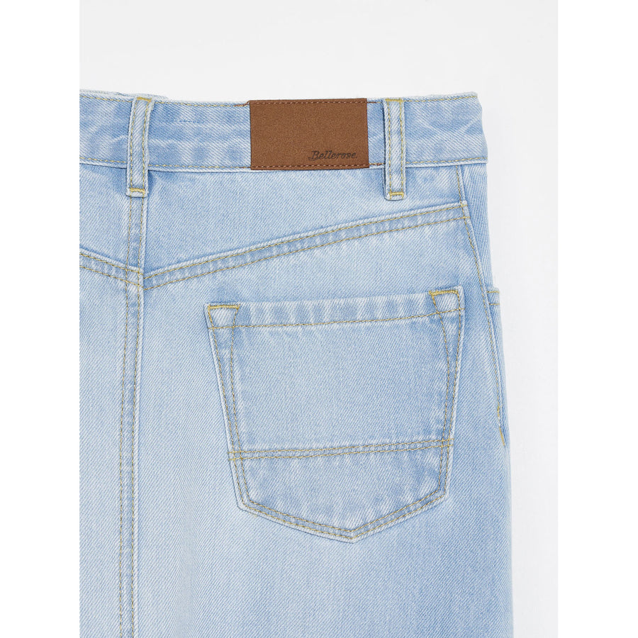 Bellerose Light Blue Bleach Parody Midi Skirt
