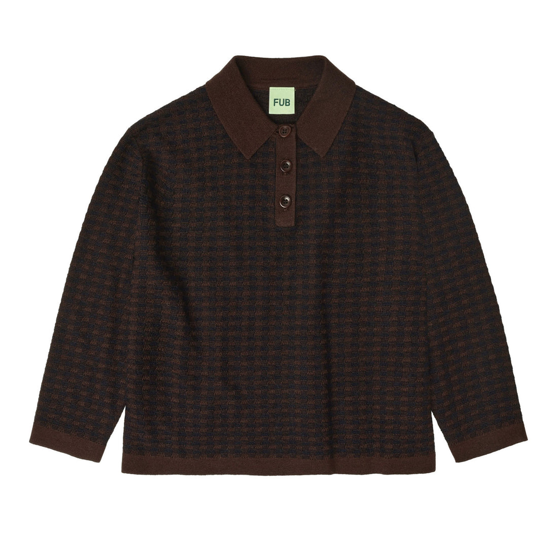 FUB Mocca/Dark Navy Checked Polo