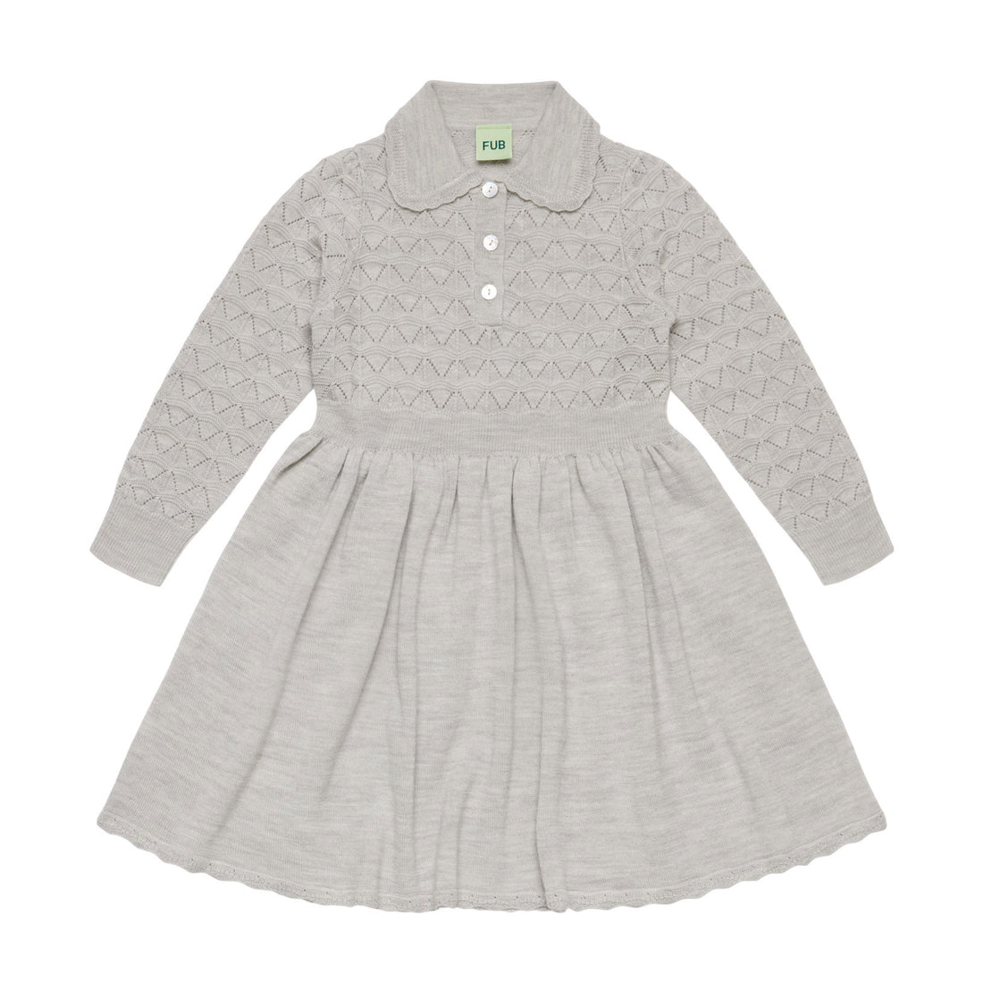 FUB Light Grey Melange Pointelle Dress