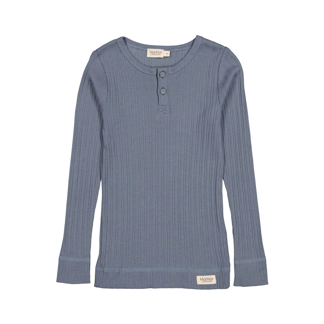 Marmar Copenhagen Blue Long Sleeve Henley Top