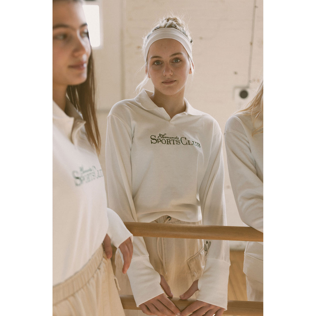 Elements White Sports Club Polo Sweatshirt