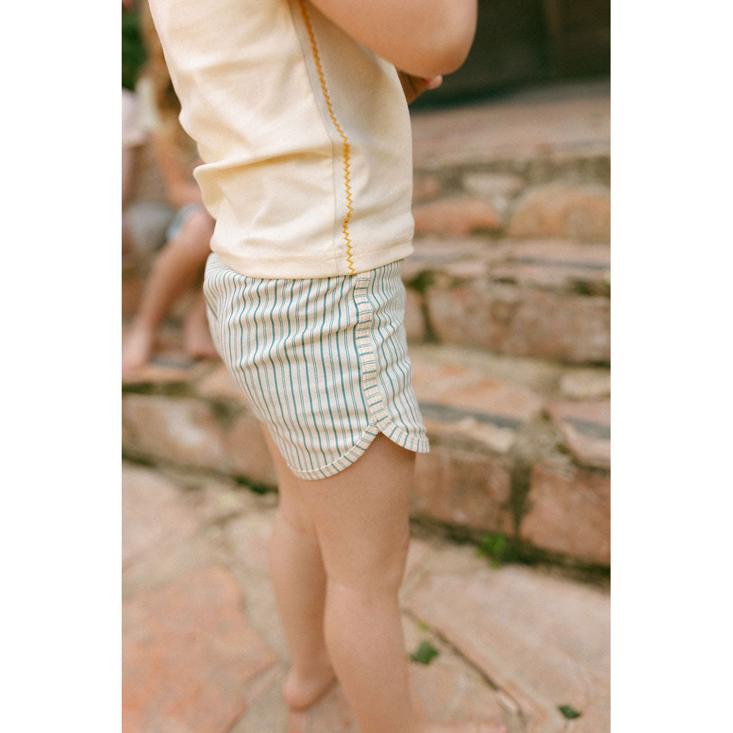 L by Ladida Funday Green Stripe Shorts