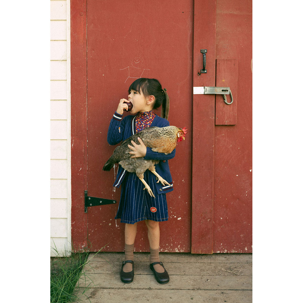 1984 Striped Denim Pleated Skirt
