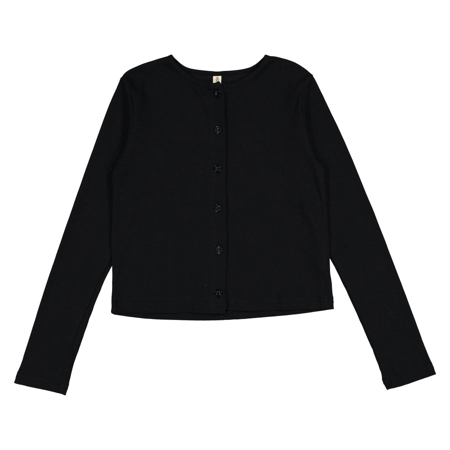 Ava and Lu Black Button Down Cardigan