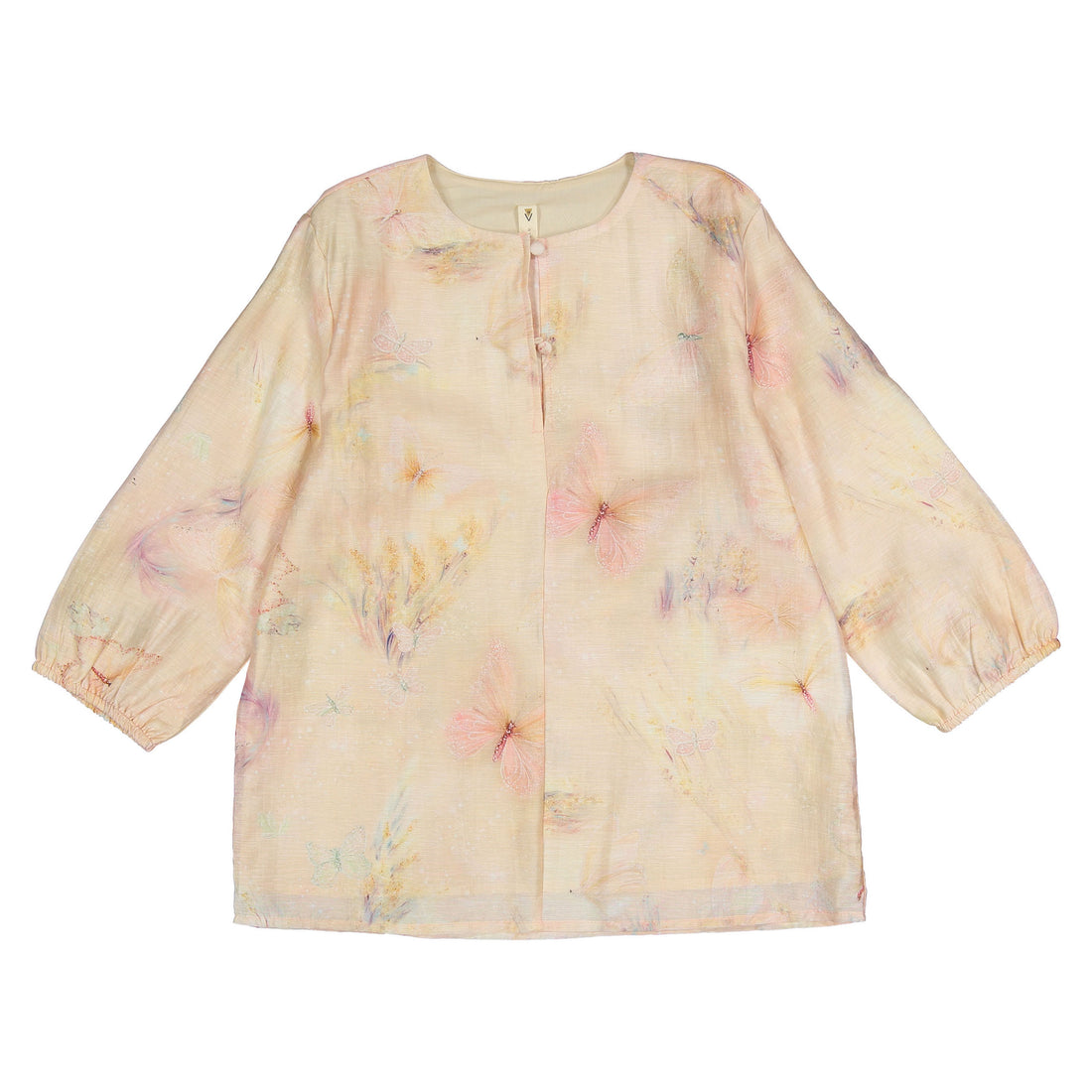 Ava and Lu Pink Butterfly Blouse