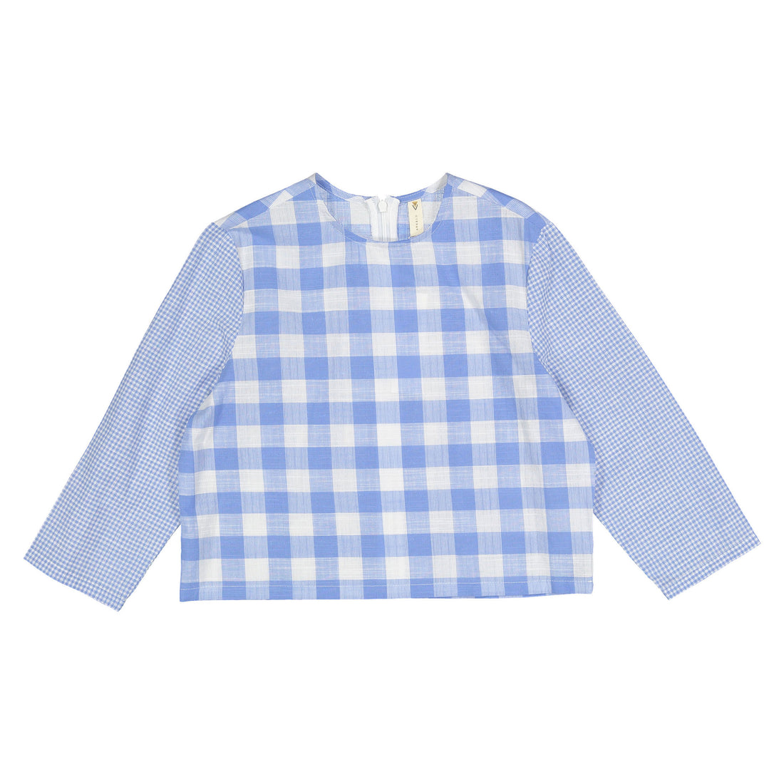 Ava and Lu Blue Checked Blouse