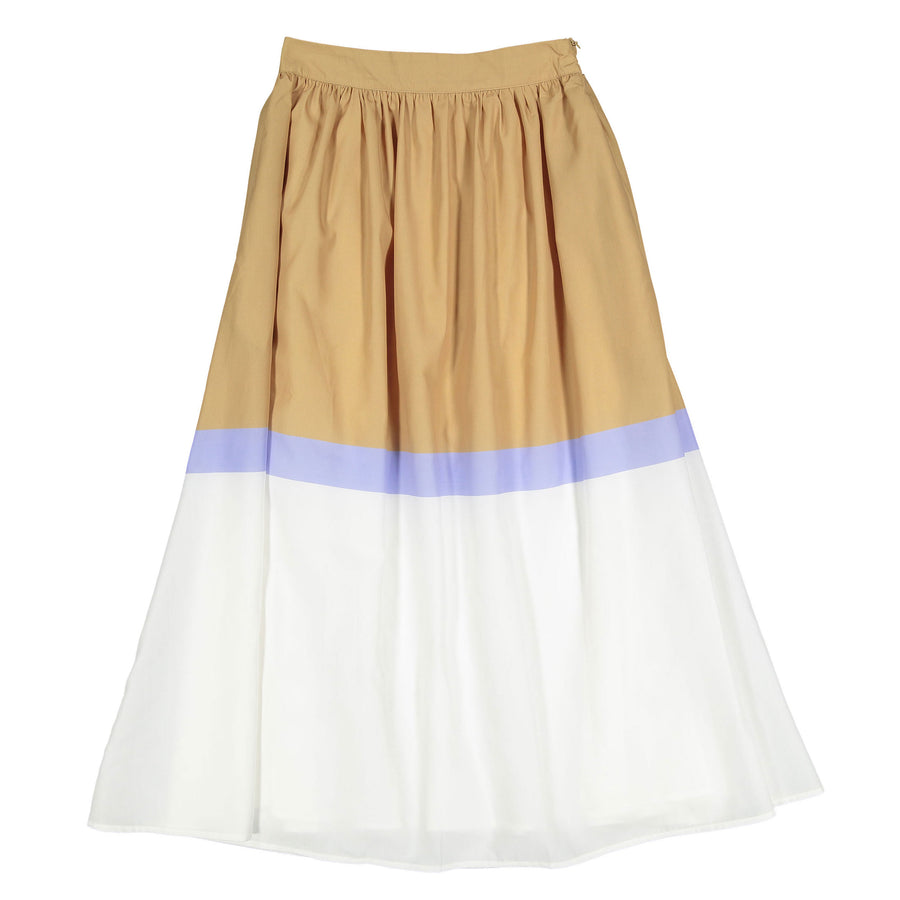 Ava and Lu Tan/White Maxi SKirt