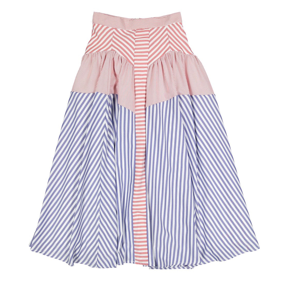 Ava and Lu Color Patch Stripe Maxi Skirt