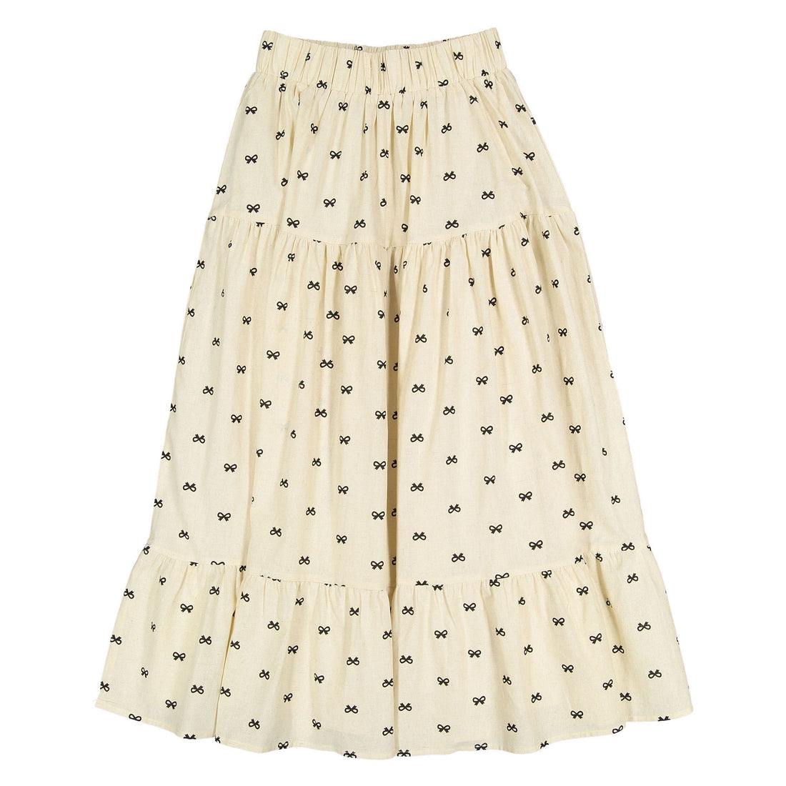 Ava and Lu Beige Bow Tiered Skirt