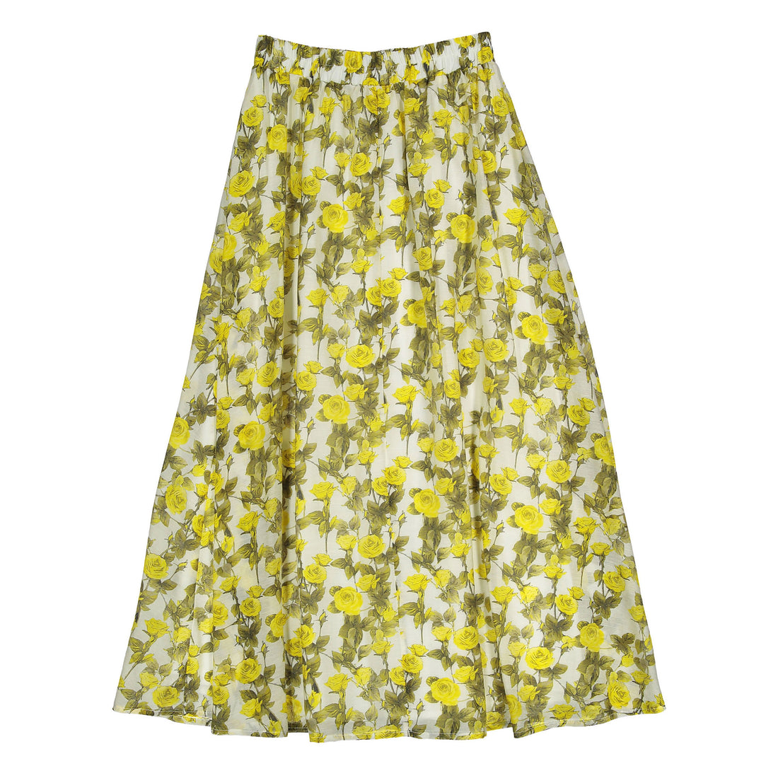 Ava and Lu Yellow Rose Maxi Skirt