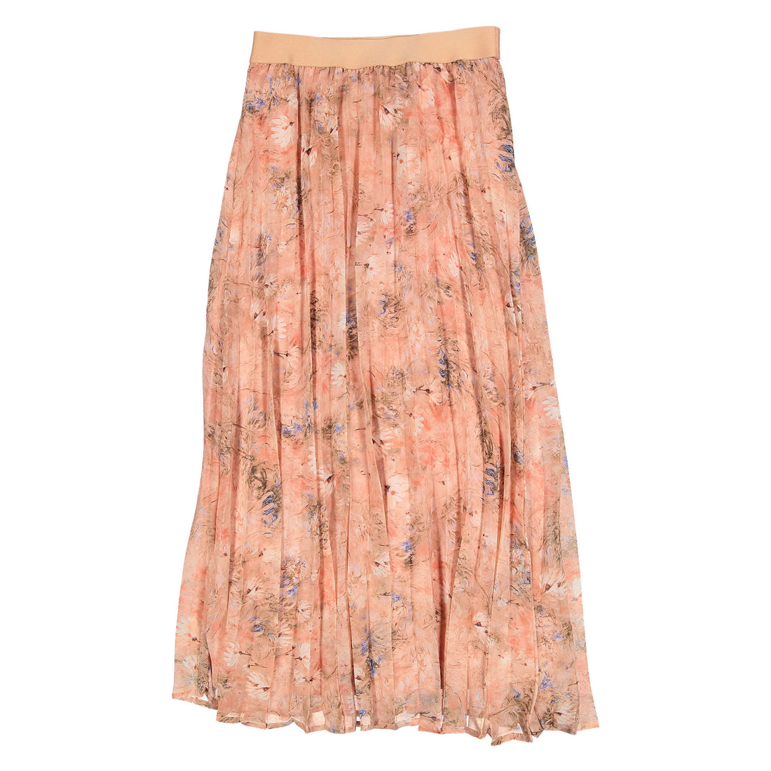 Ava and Lu Pink Floral Design Pleated Skirt