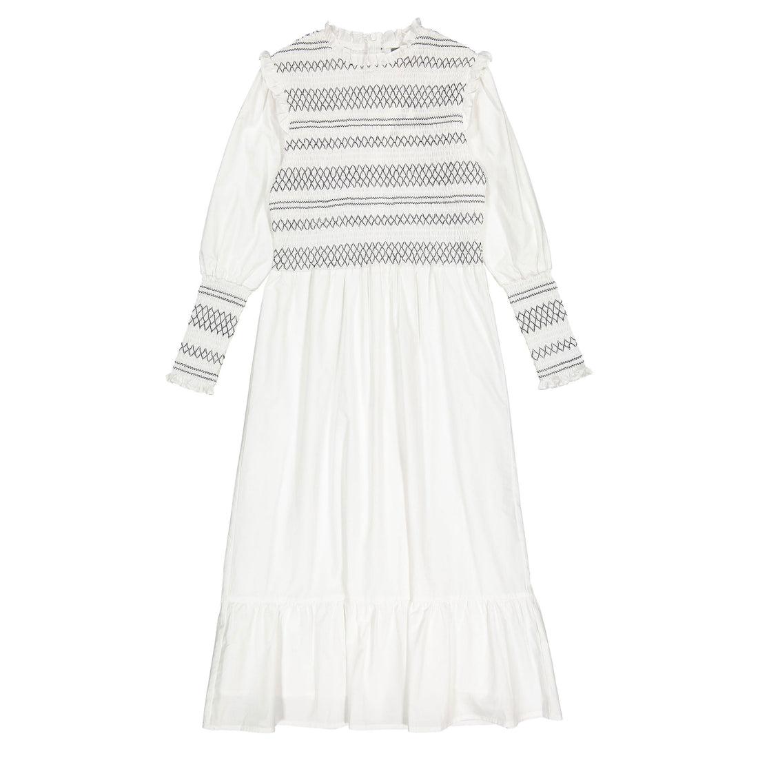 A4 White Smocked Dress