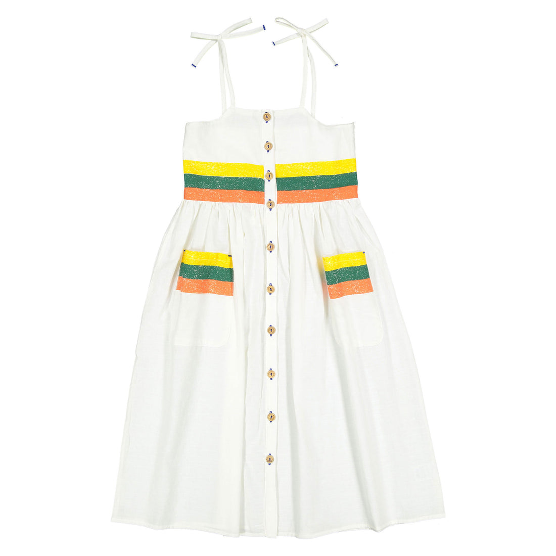 Piupiuchick Ecru Multicolor Stripe Long Dress