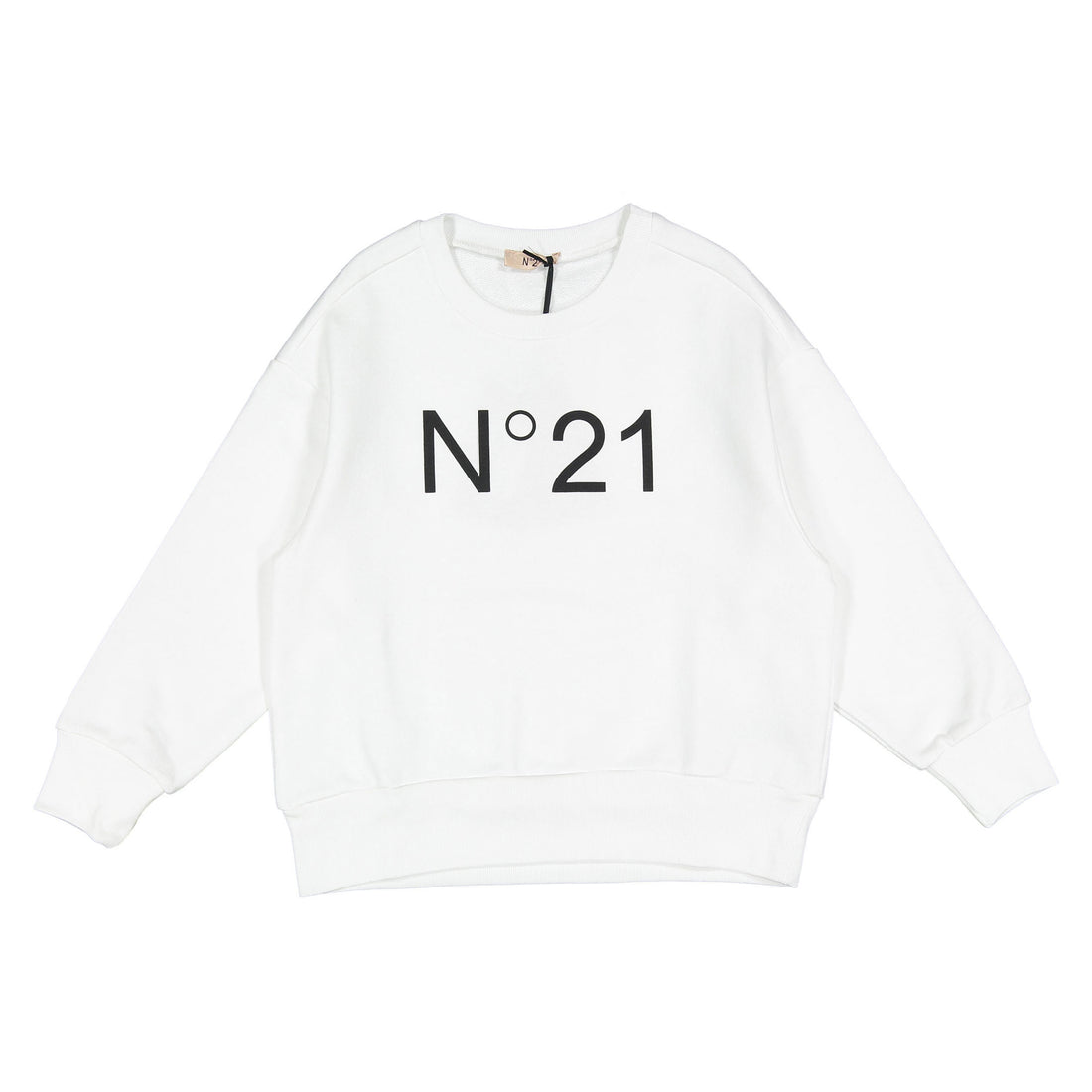 N21 White Crewneck Logo Sweatshirt