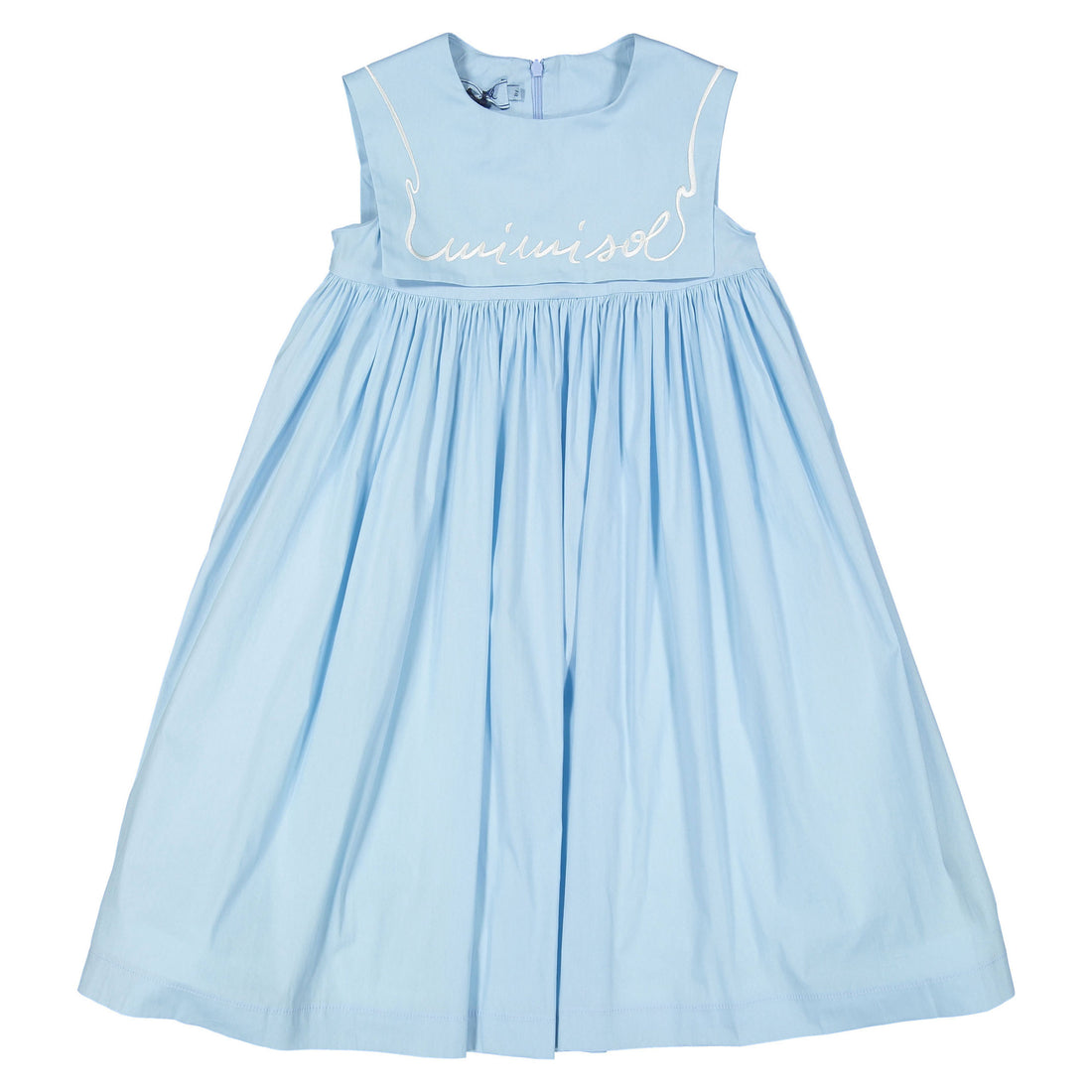 Mimisol Light Blue Embroidered Long Dress