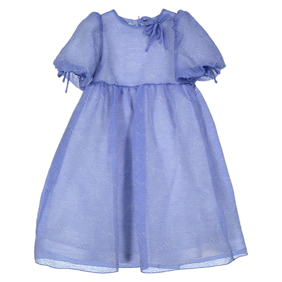Mimisol Blue Puff Sleeve Organza Long Dress – Ladida