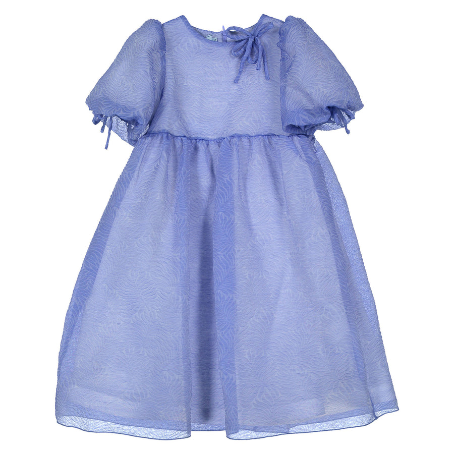 Mimisol Blue Puff Sleeve Organza Long Dress – Ladida