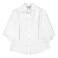 Mimisol White Wide Sleeve Cotton Shirt