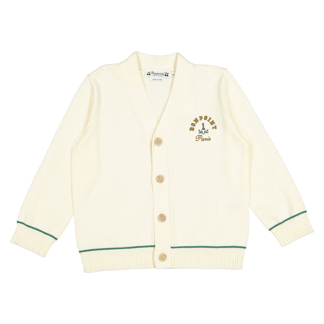 Bonpoint White Ermin Cardigan