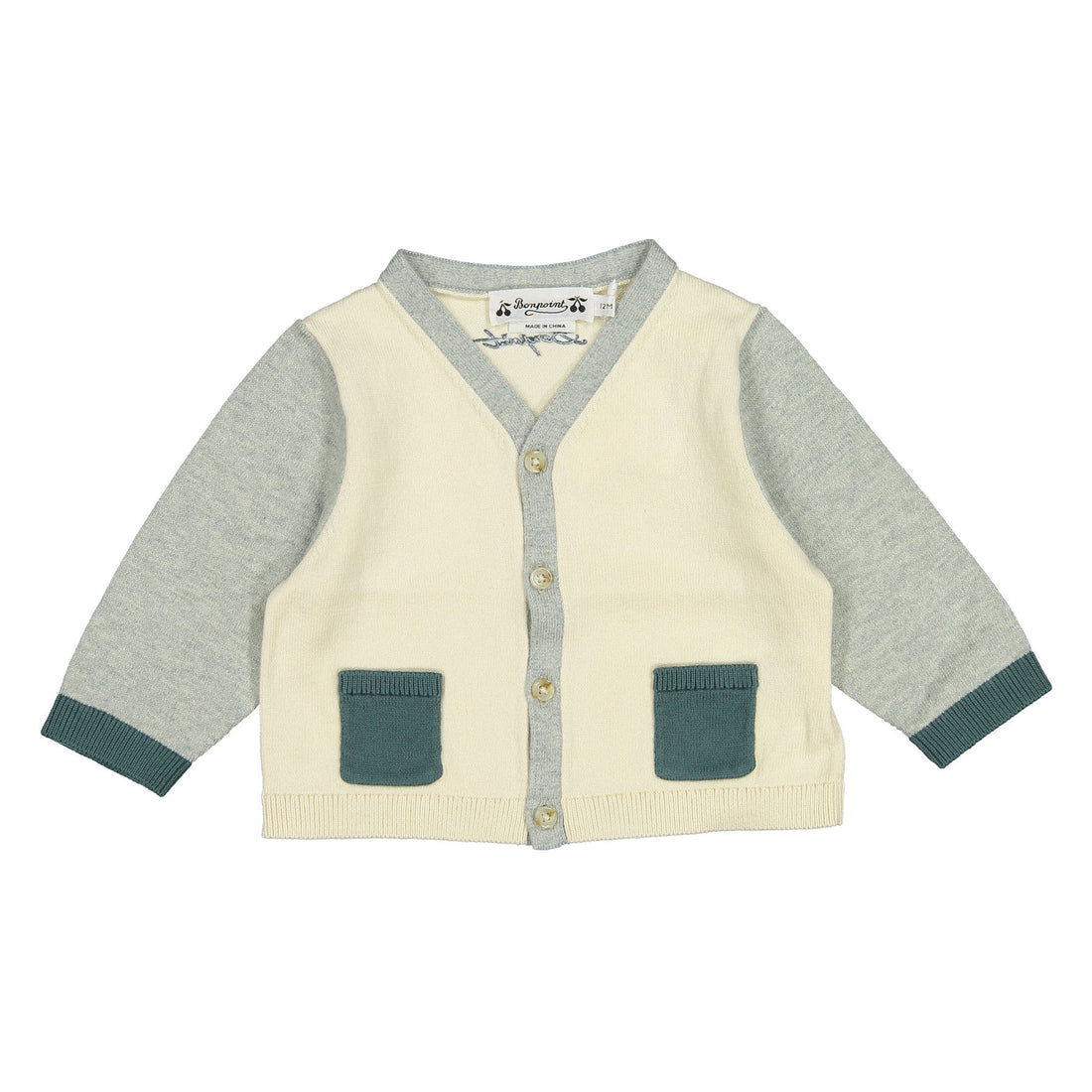 Bonpoint White Tahiel Baby Cardigan