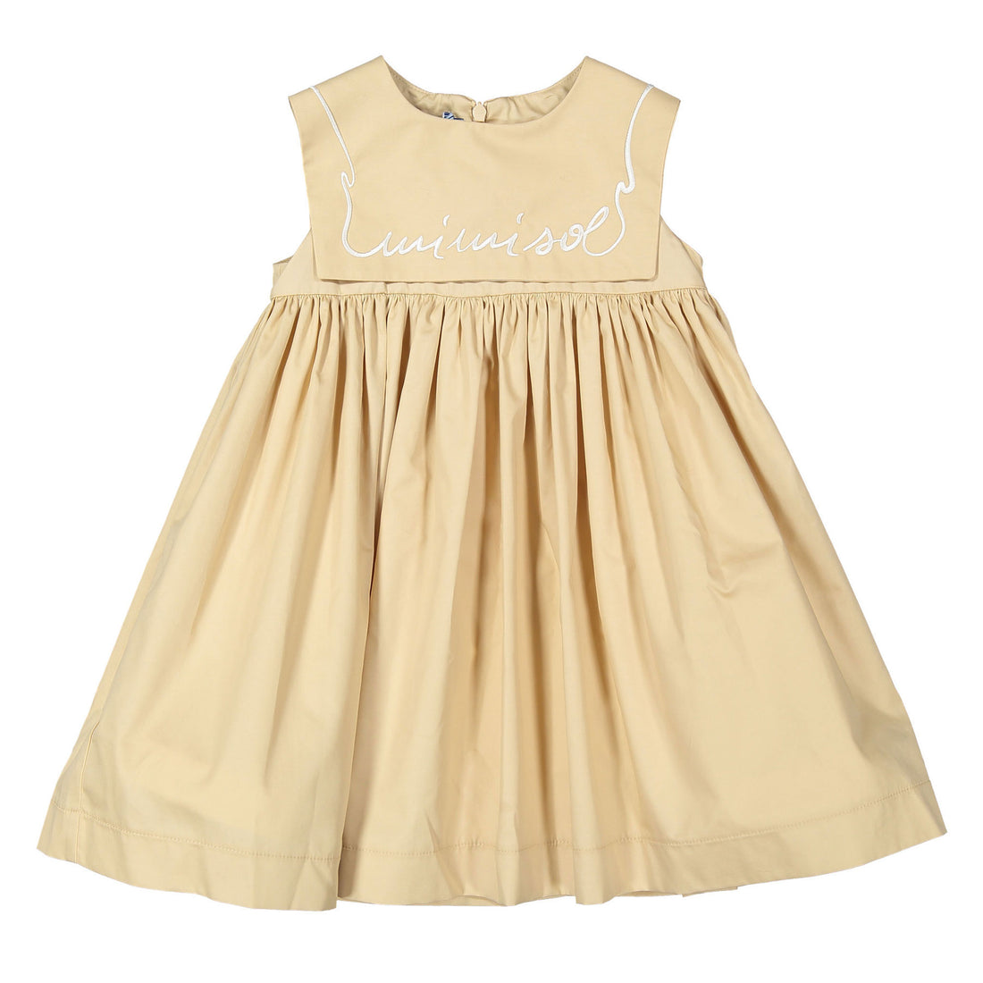 Mimisol Beige Embroidered Cotton Dress