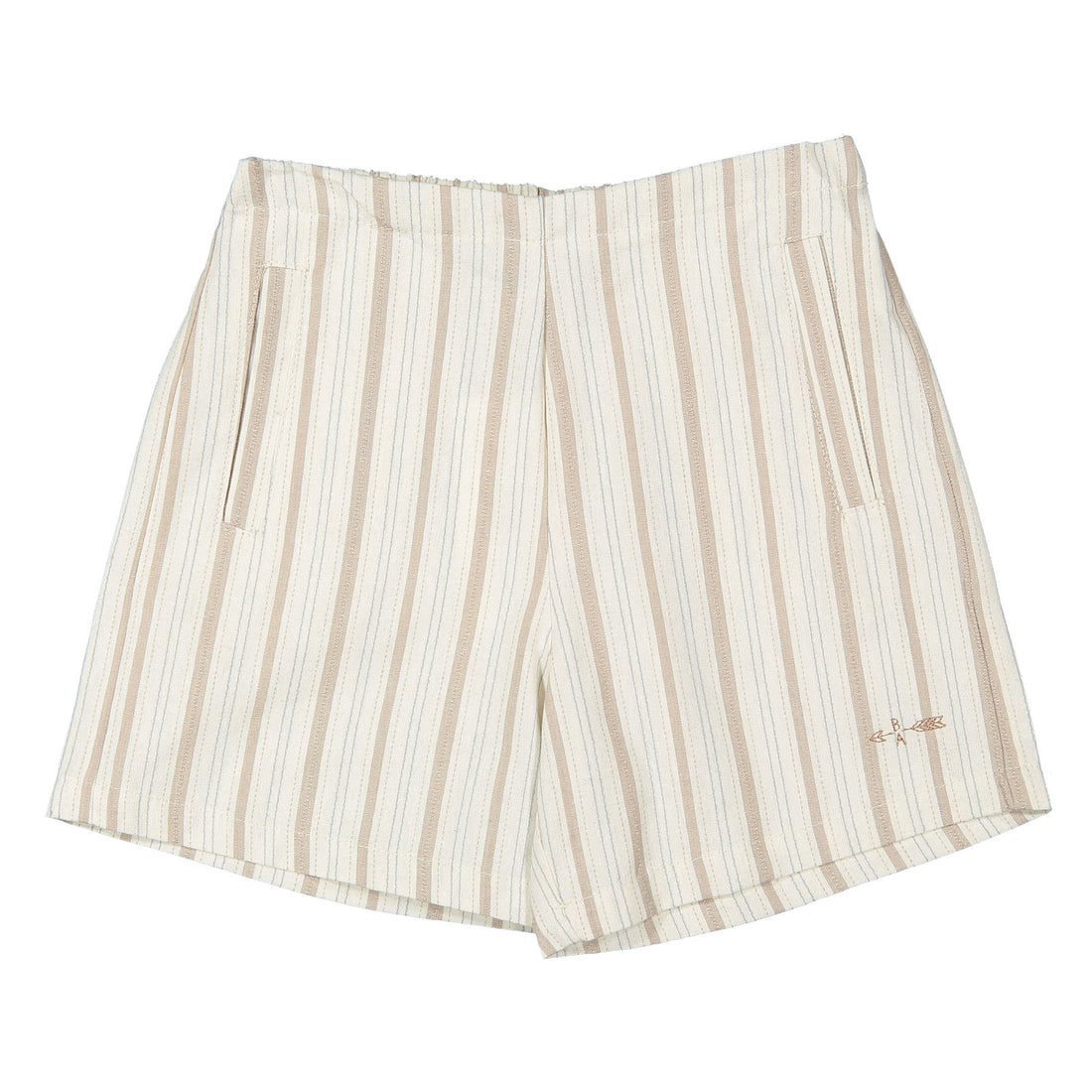 Boys and Arrows Light Khaki Striped Shorts