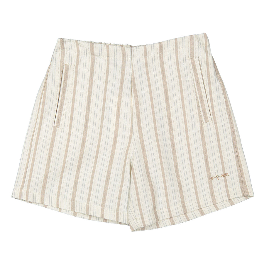 Boys and Arrows Light Khaki Striped Shorts