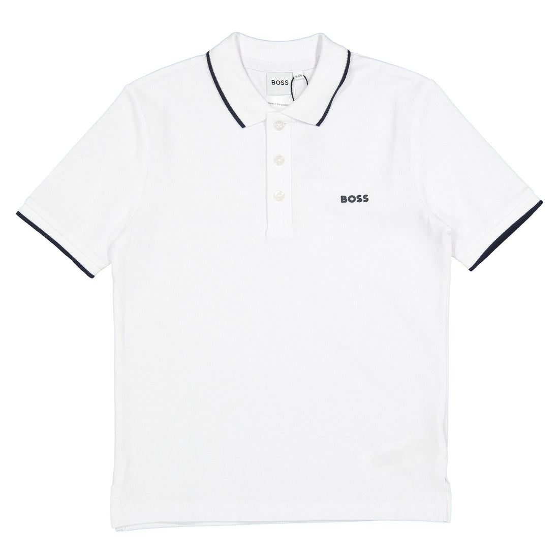 Hugo Boss White Perm Short Sleeve Polo