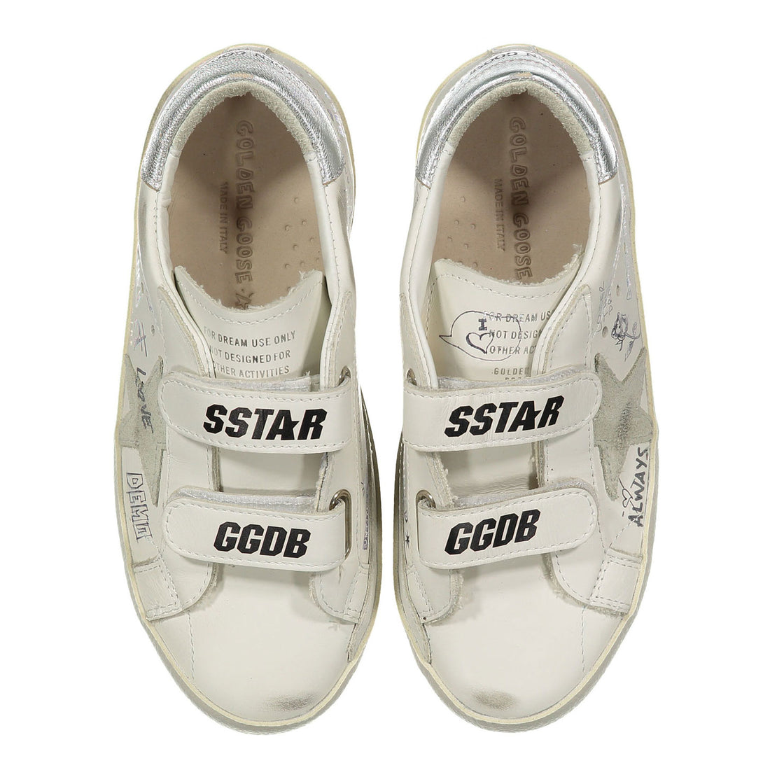 Golden Goose White/Ice/Silver Old School Sneaker
