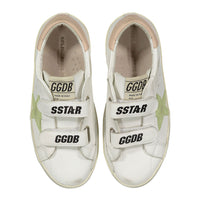 Golden Goose White/Green/Pink Old School Sneaker