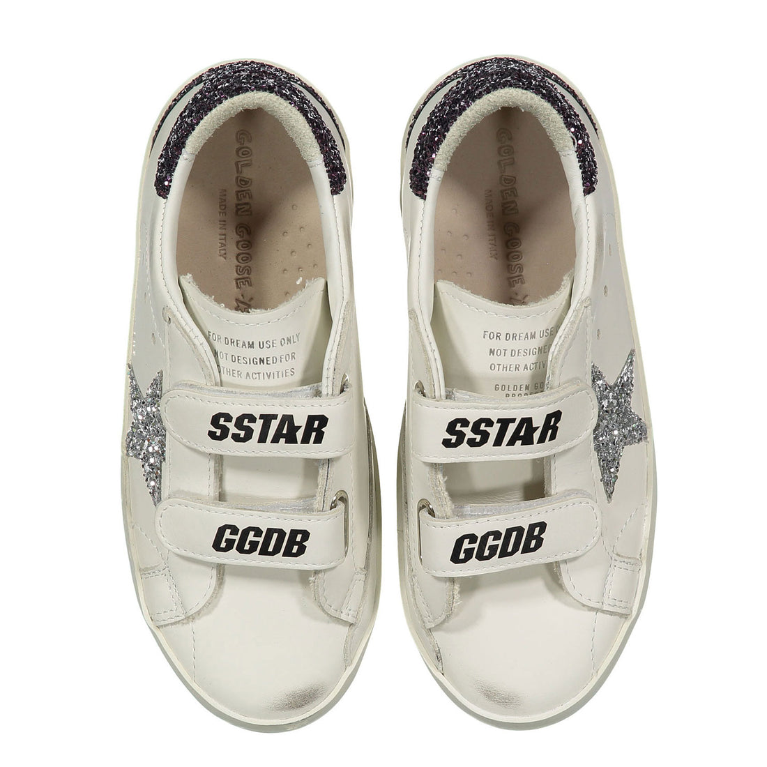 Golden Goose White/Silver/Brown Old School Sneaker
