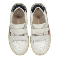 Golden Goose White/Gold/Blue Ballstar Strap Sneaker