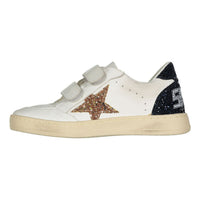 Golden Goose White/Gold/Blue Ballstar Strap Sneaker