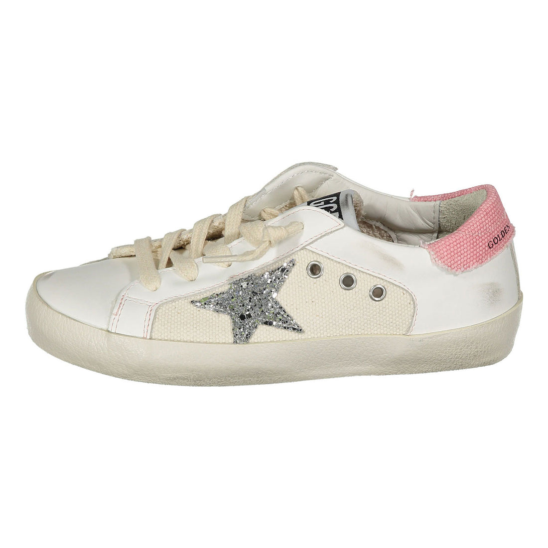 Golden Goose White/Silver/Pink Superstar Sneaker