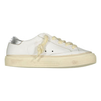 Golden Goose White/Fuchsia/Silver May Leather Sneaker