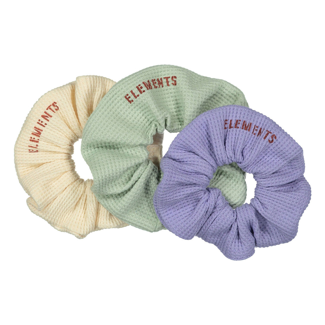 ELEMENTS Waffle Logo Scrunchie 3 Pack Set