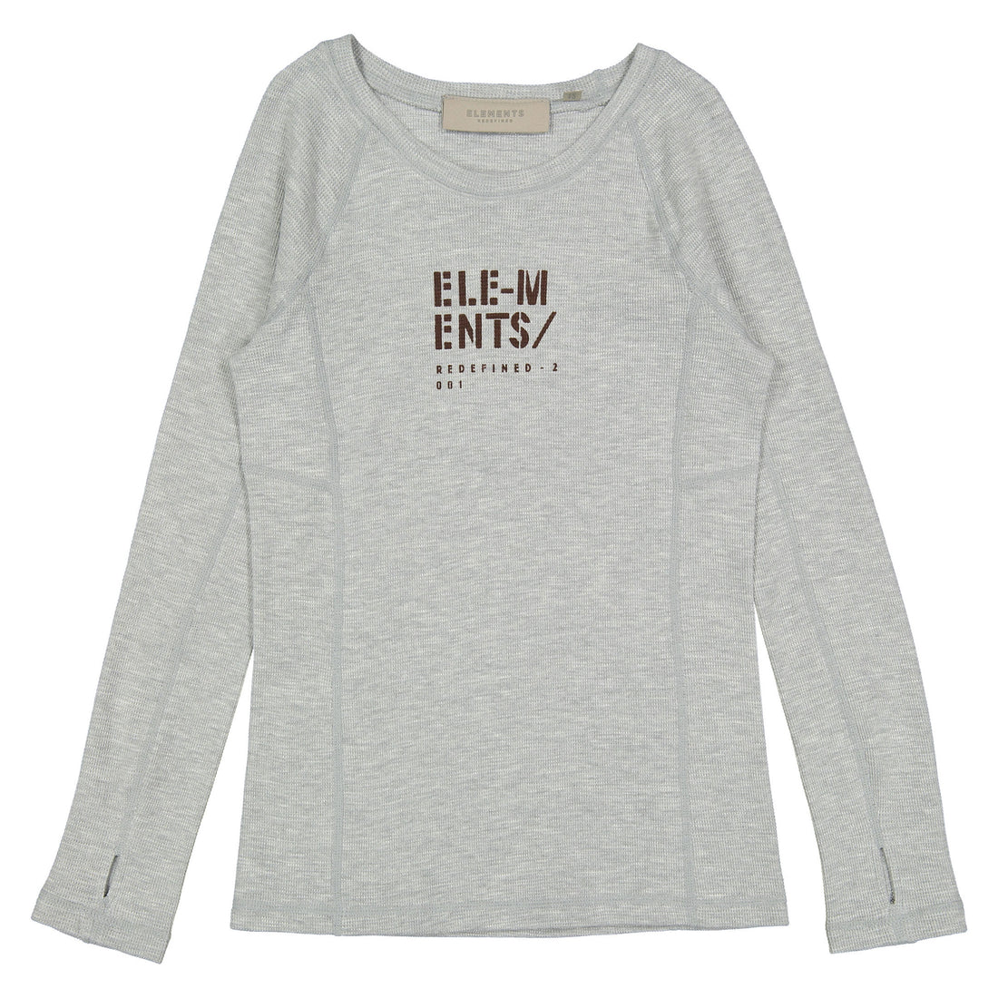 ELEMENTS Grey Stamped Waffle Tee