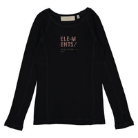 ELEMENTS Black Stamped Waffle Tee