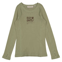 ELEMENTS Olive Stamped Waffle Tee