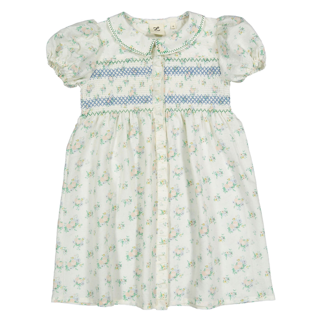 L by Ladida Floral Smocked Puff Sleeve Dress