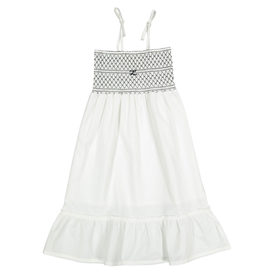 L by Ladida White Smocked Maxi Jumper