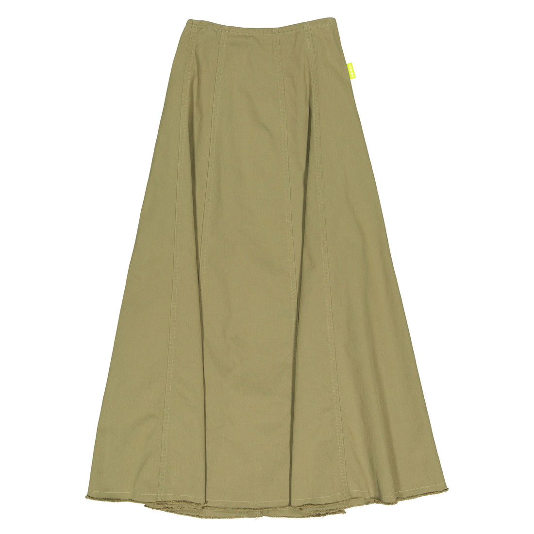 L by Ladida Olive Denim Paneled Maxi Skirt