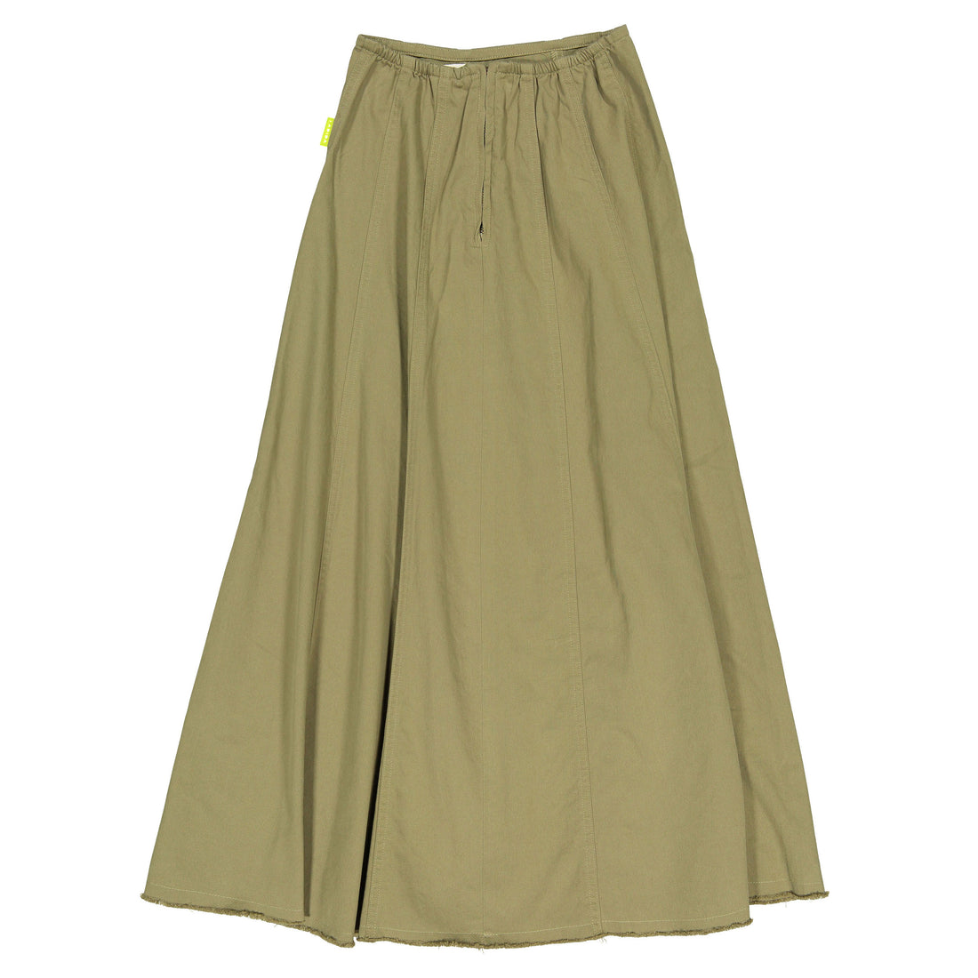 L by Ladida Olive Denim Paneled Maxi Skirt