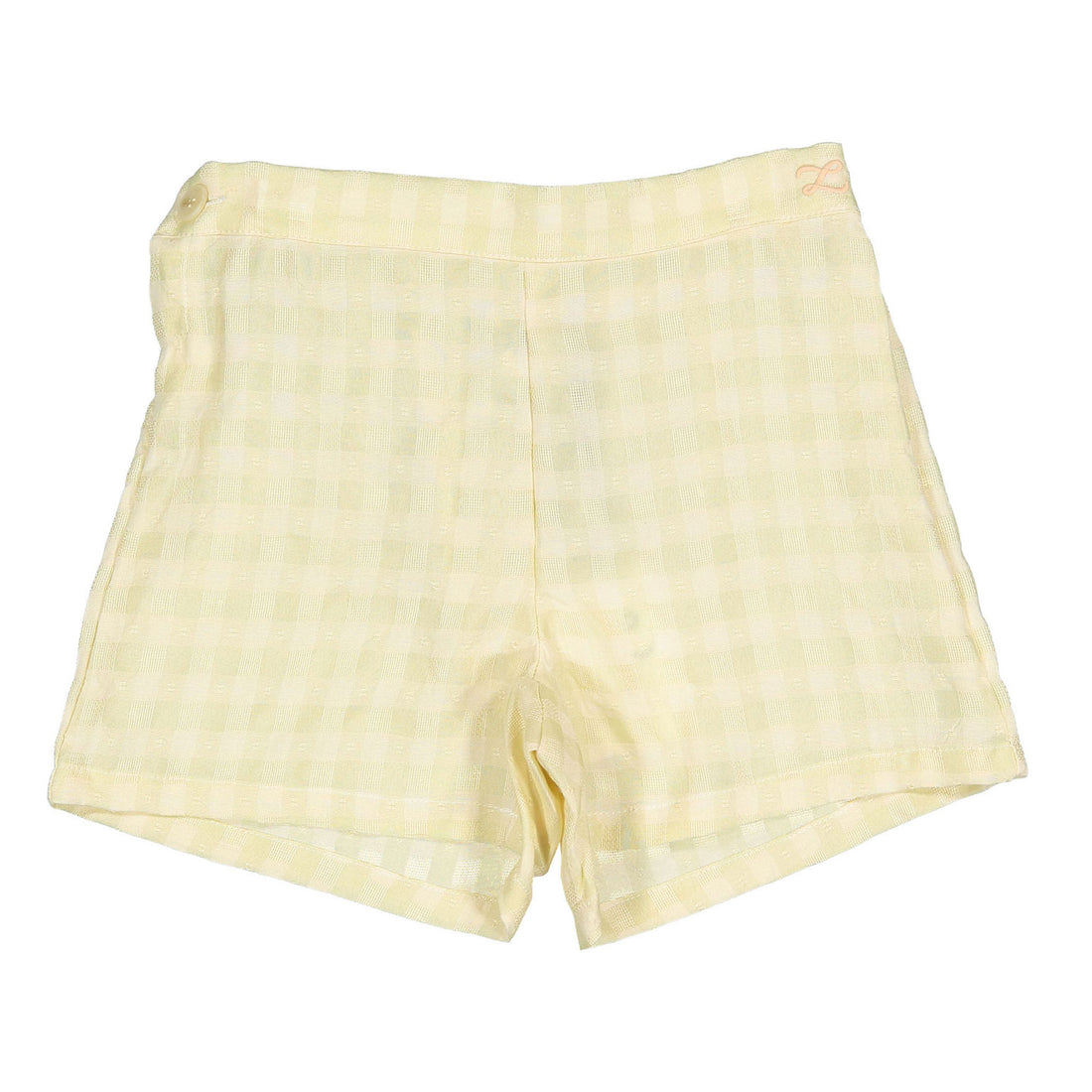 L by Ladida Yellow Check Side Button Shorts