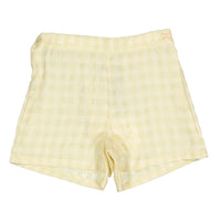 L by Ladida Yellow Check Side Button Shorts
