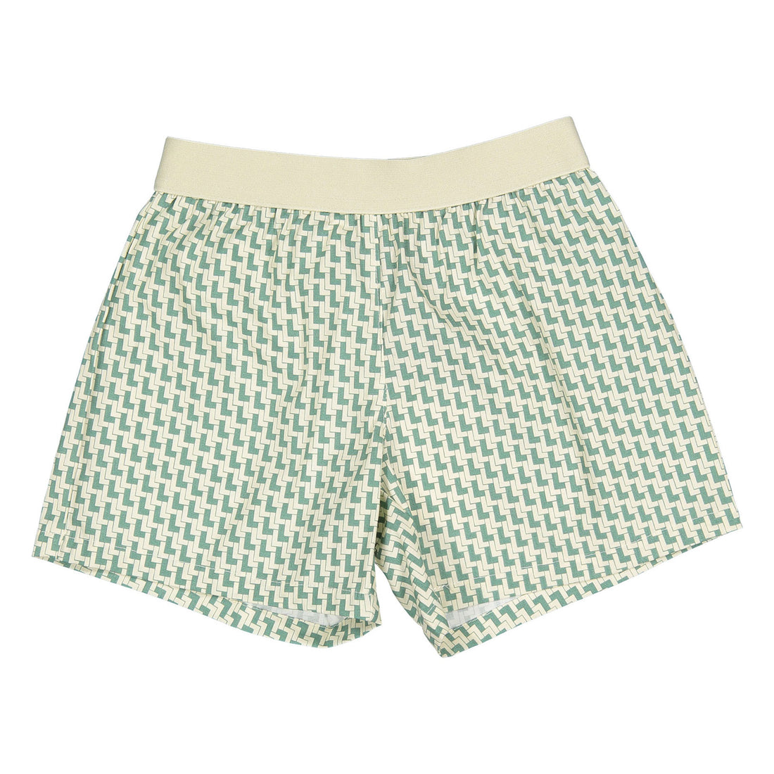 L by Ladida Green Logo Printed Shorts