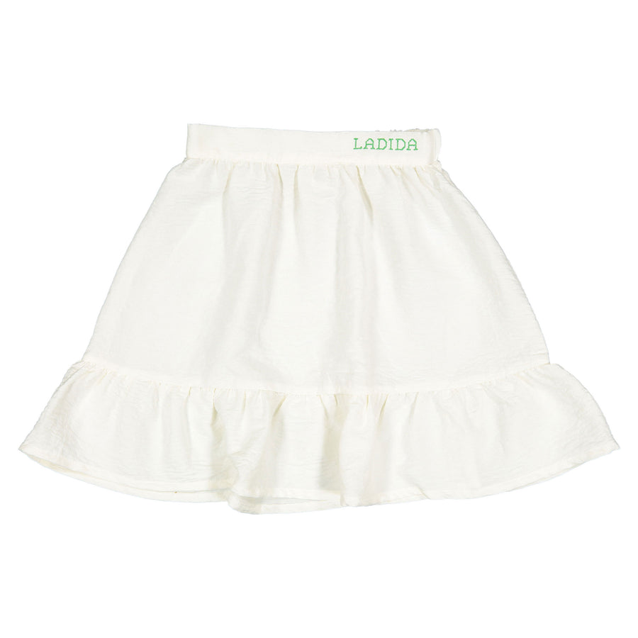 L by Ladida White Ruffle Bottom Skirt