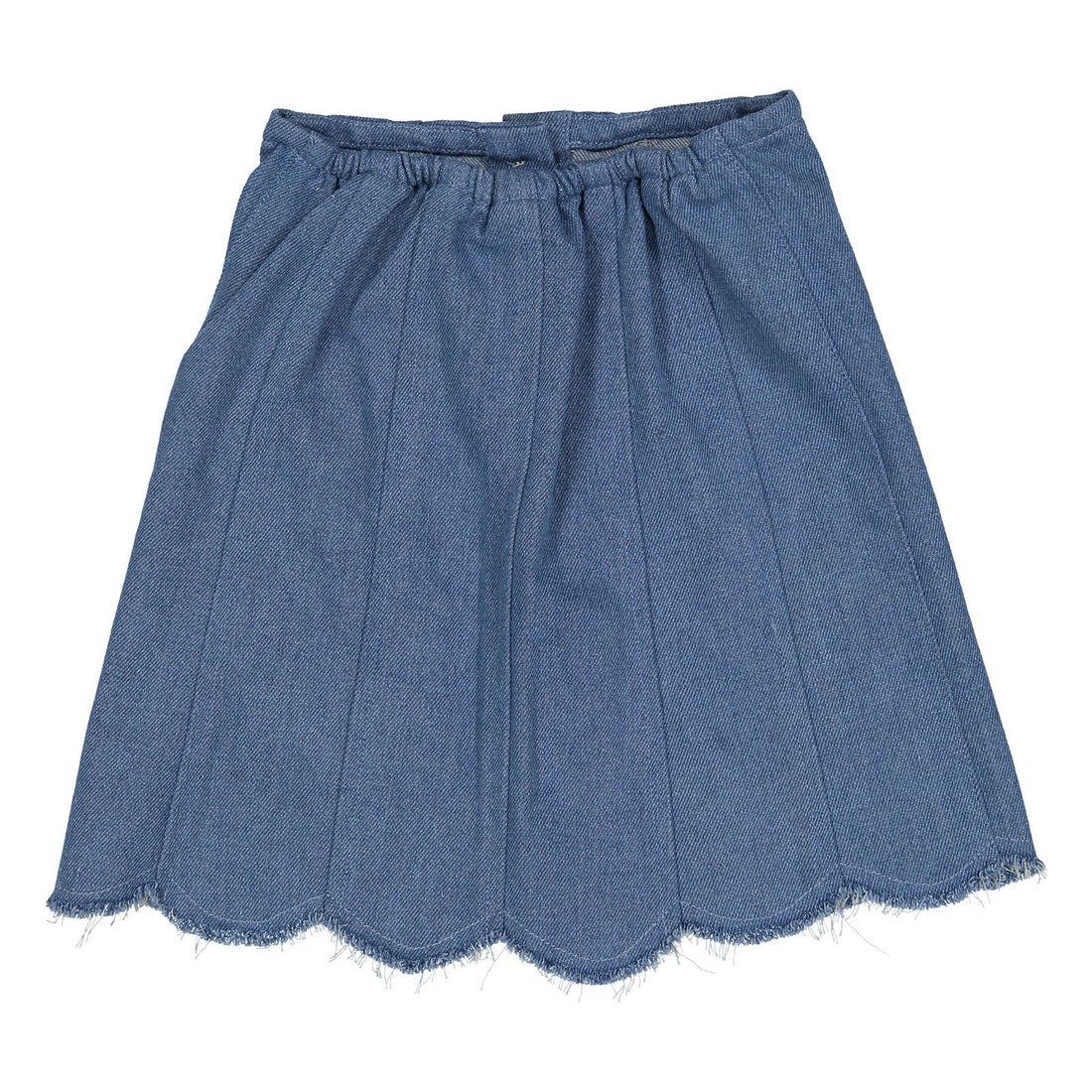 L by Ladida Blue Denim Scalloped Skirt