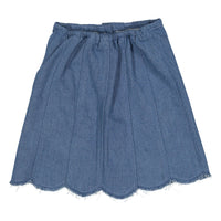 L by Ladida Blue Denim Scalloped Skirt